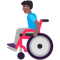 Man in Manual Wheelchair- Medium-Dark Skin Tone emoji on Microsoft